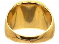 Early 20th Century Belgian 18ct Gold Signet Ring with Intaglio of Weeping Hearts & Spades