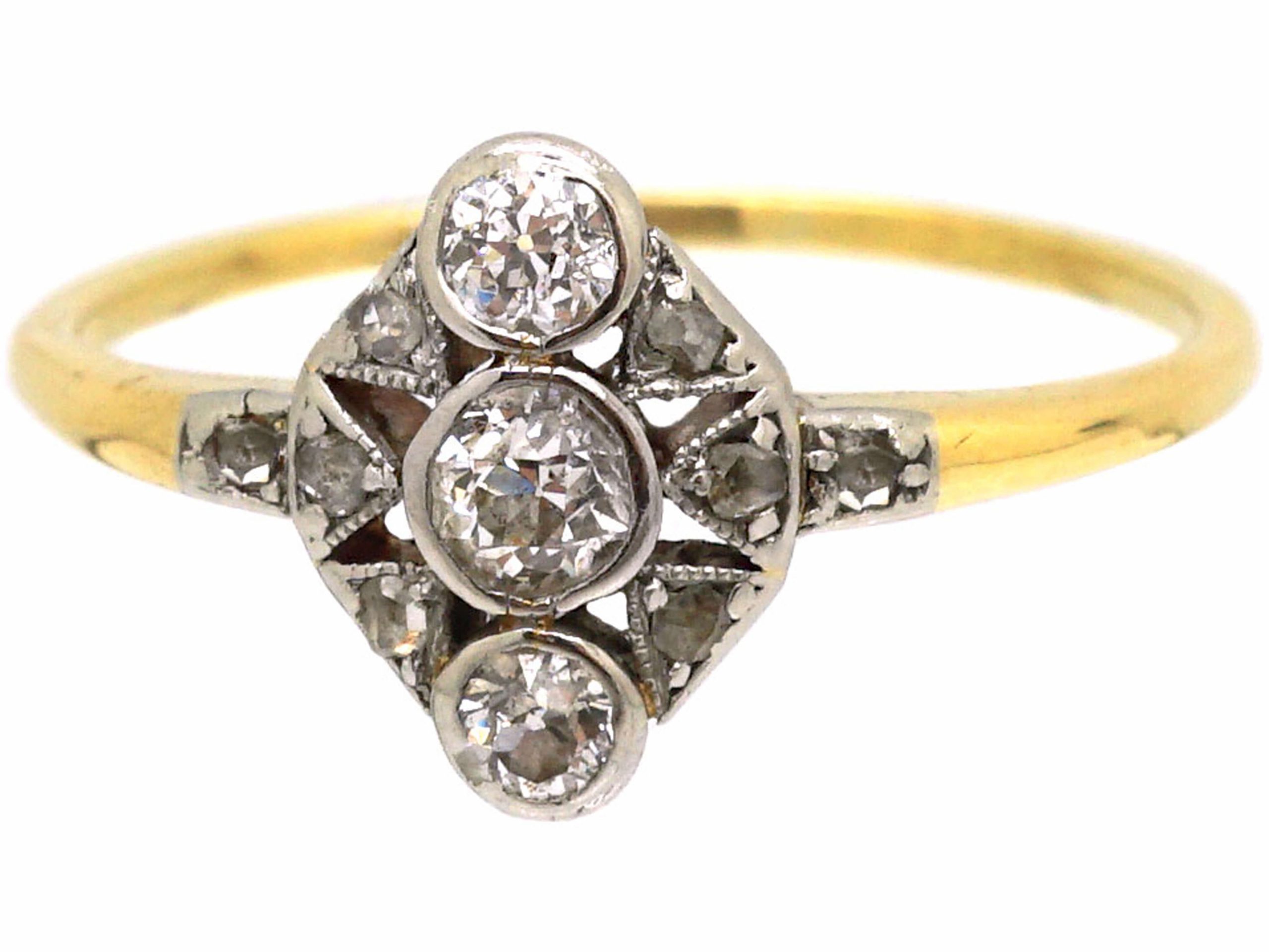 Art Deco 18ct Gold & Platinum, Diamond Ring (177T) | The Antique ...