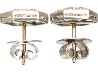Art Deco Platinum, Octagonal Cluster Earrings set with Diamonds