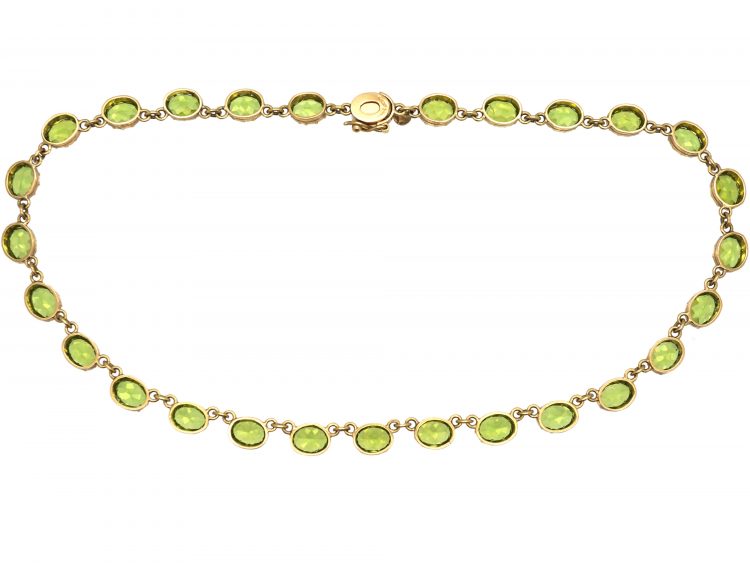 9ct Gold & Peridot Riviere Necklace
