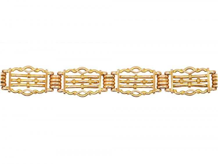 Edwardian 15ct Gold Ornate Gate Bracelet