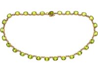 9ct Gold & Peridot Riviere Necklace