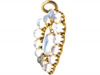 Edwardian 15ct Gold Heart Shaped Pendant set with Moonstones