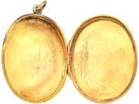 Edwardian 9ct Gold Locket with Swallow & Rose Garland Motif