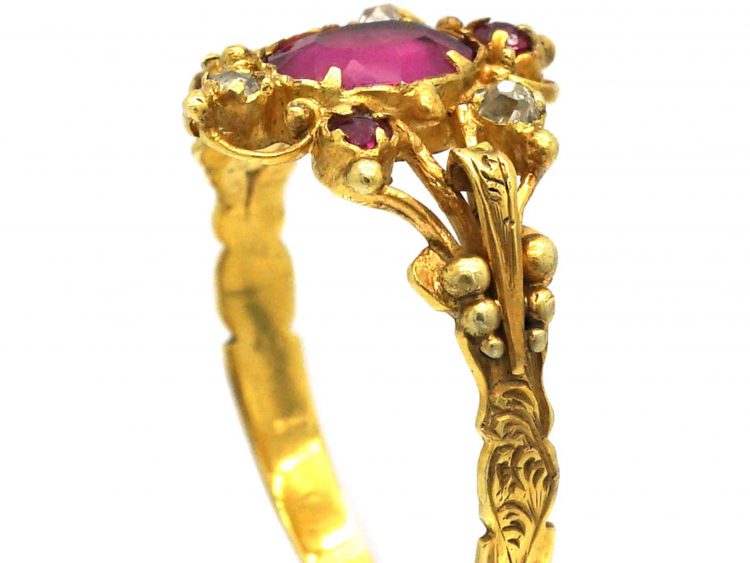 Regency 15ct Gold, Pink Tourmaline & Diamond Ring