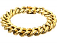 Mid 20th Century 9ct Gold Chunky Curb Bracelet
