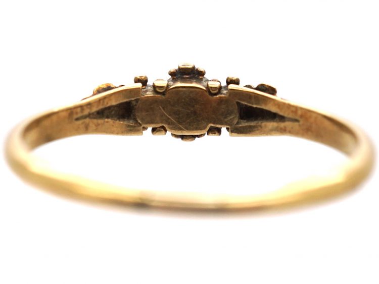 Regency 15ct Gold Foil Backed Chrysolite & Diamond Ring