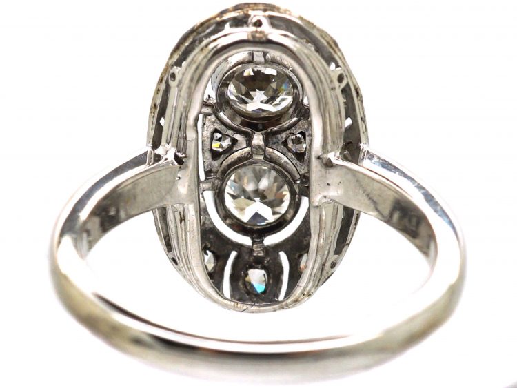 Art Deco Oval Ring set with Diamonds
