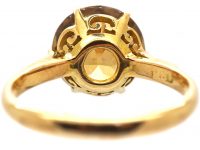 Art Deco 18ct Gold, Orange Zircon Ring