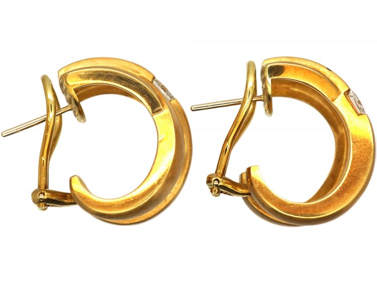 18ct Gold & Diamond Kit & Kaboodle Hoop Earrings in Original Case by Boodles