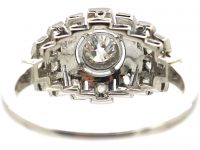 Art Deco French Platinum & Diamond Ring