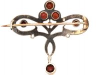 Art Nouveau Brooch set with Garnets