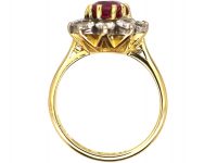 18ct Gold, Ruby & Diamond Cluster Ring by Boodle & Dunthorne