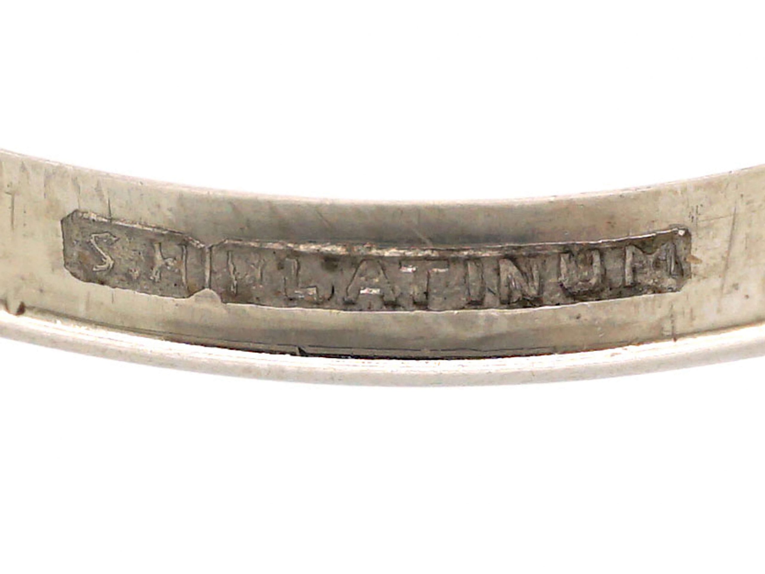 Retro Platinum Wedding Ring (123T) | The Antique Jewellery Company
