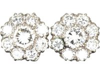 18ct White Gold, Diamond Cluster Earrings