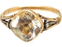 Georgian 15ct Gold & Diamond Shaped Paste Ring