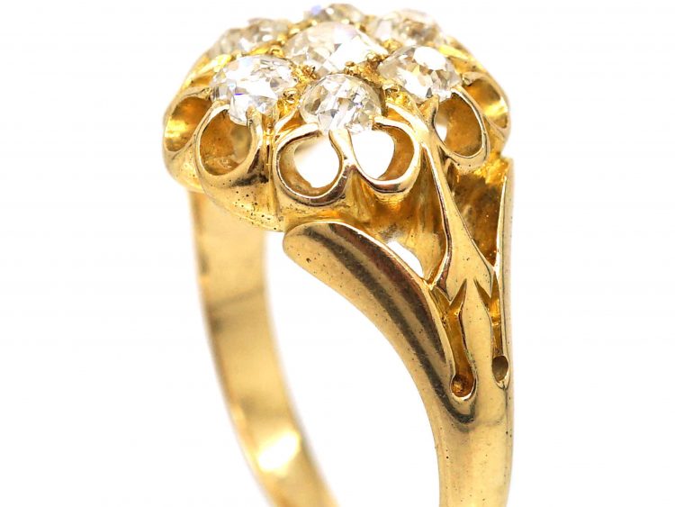Victorian 18ct Yellow Gold & Diamond Cluster Ring