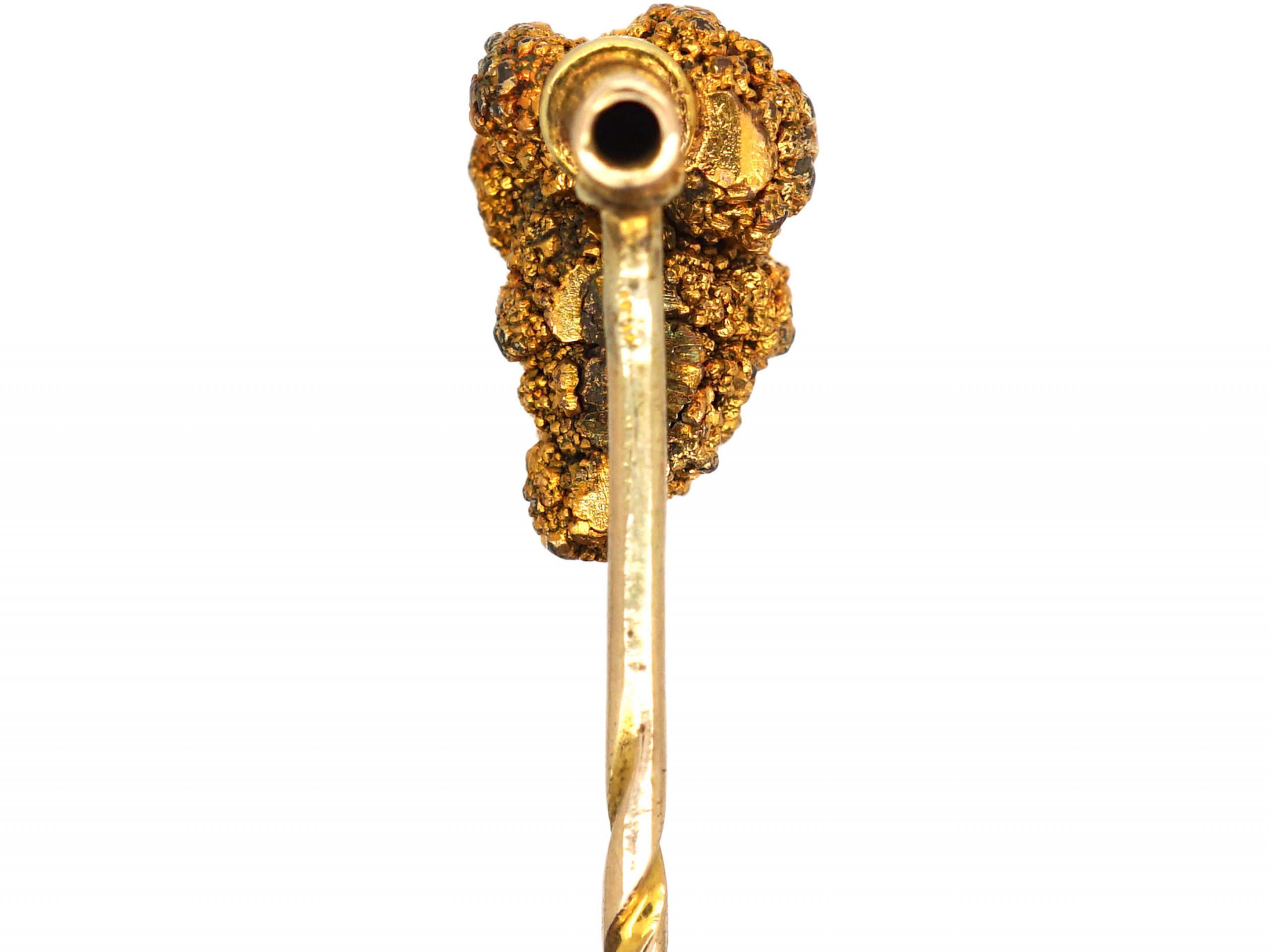 gold nugget tie pin