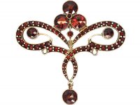 Art Nouveau Brooch set with Garnets