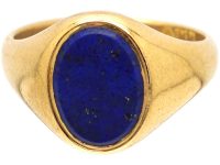 Early 20th Century 18ct Gold Signet Ring set with Lapis Lazuli