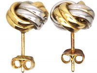 9ct Two Gold Colour Gold Knot Earrings