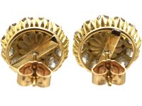 Early 20th Century 18ct Gold, Natural Pearl & Diamond Cluster Earrings