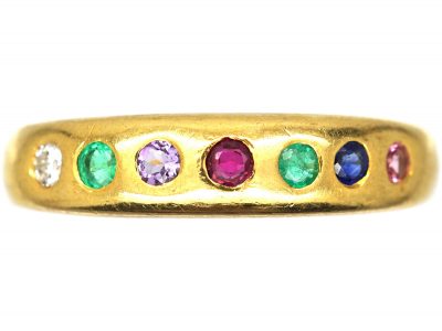 18ct Gold Acrostic Ring that Spells Dearest