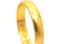 Wide 22ct Gold Wedding Ring made in 1924