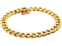 Edwardian 18ct Gold Curb Bracelet