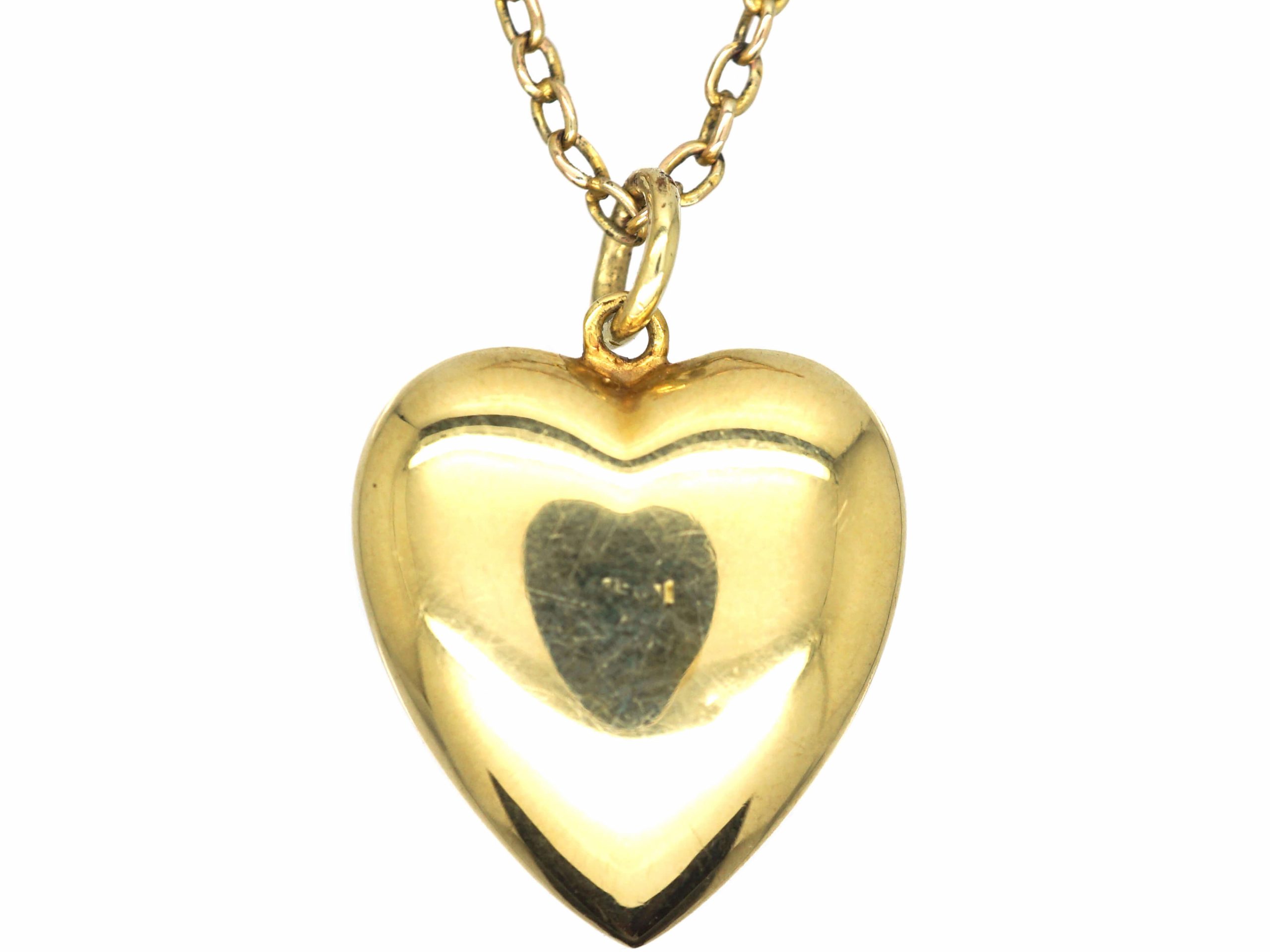 Edwardian 15ct Gold, Turquoise & Natural Split Pearl Heart Pendant on ...