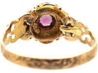 Victorian 15ct Gold Ruby, Emerald & Natural Split Pearl Ring