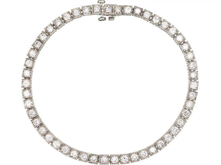 Platinum & Diamond Line Bracelet by Sophia D