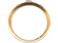 Victorian 18ct Gold, Black Enamel & Diamond Three Stone Ring