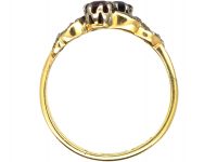 Edwardian 18ct Gold & Platinum, Sapphire, Ruby & Diamond Twist Ring