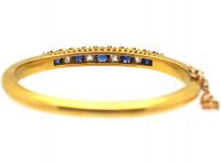 Victorian 18ct Gold Bangle set with Sapphires & Diamonds