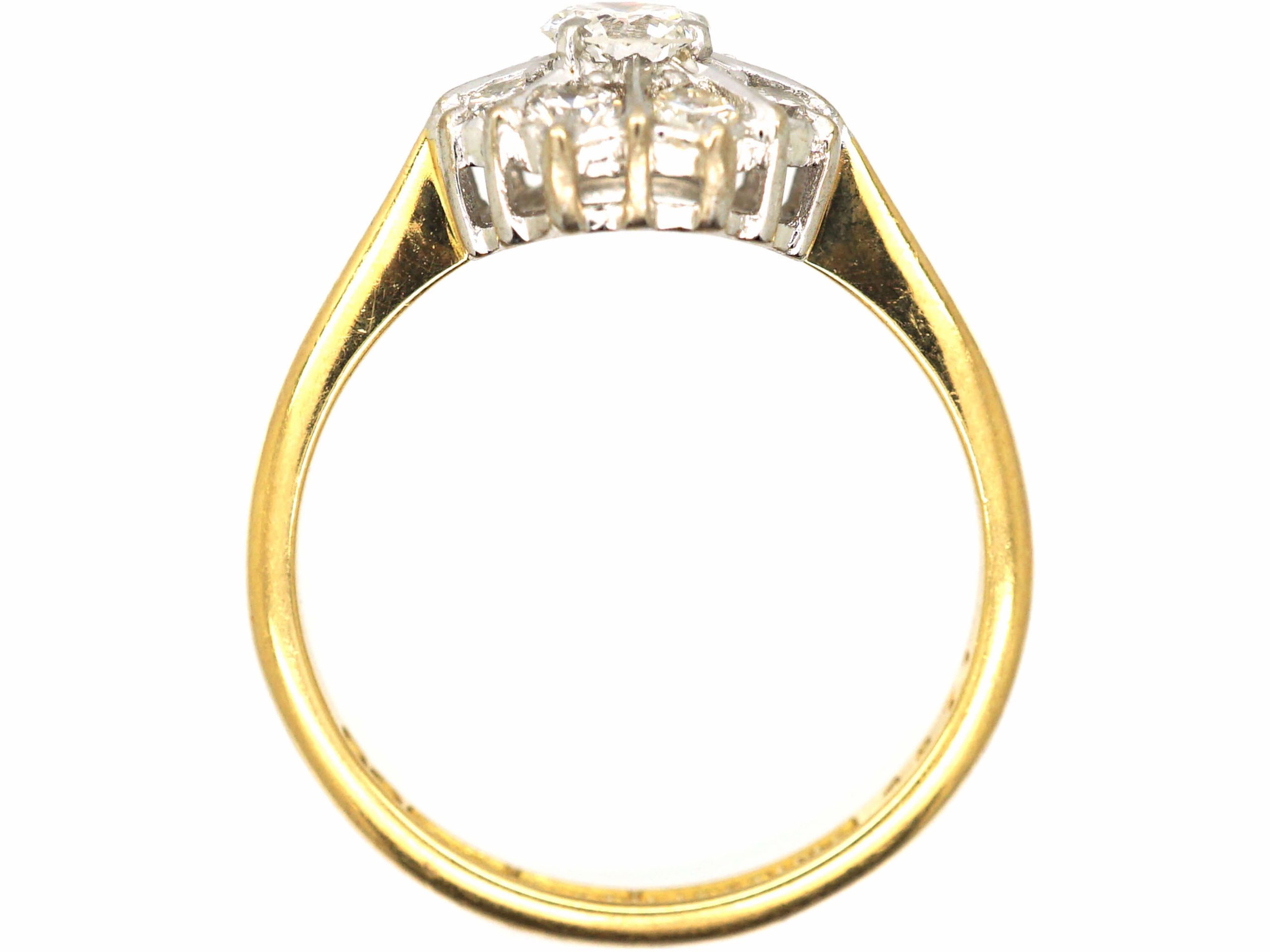 Mid 20th Century 18ct Gold & Platinum, Diamond Cluster Ring (429T ...