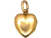 Edwardian 15ct Gold Heart Shaped Locket set with a Natural Split Pearl