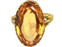 Victorian 18ct Gold Ring set with a Large Imperial Topaz
