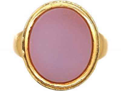 French 19th Century 18ct Gold Signet Ring with Hinged Locket Inside