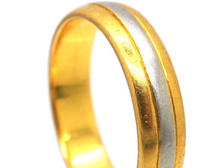 Mid 20th Century 22ct Gold & Platinum Wedding Ring by Charles Green & Sons