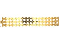 1970s 18ct Gold Wide Articulated Bracelet
