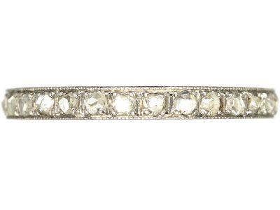 Art Deco Platinum & Rose Diamond Eternity Ring