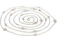 Art Deco 18ct White Gold & Diamond Set Guard Chain
