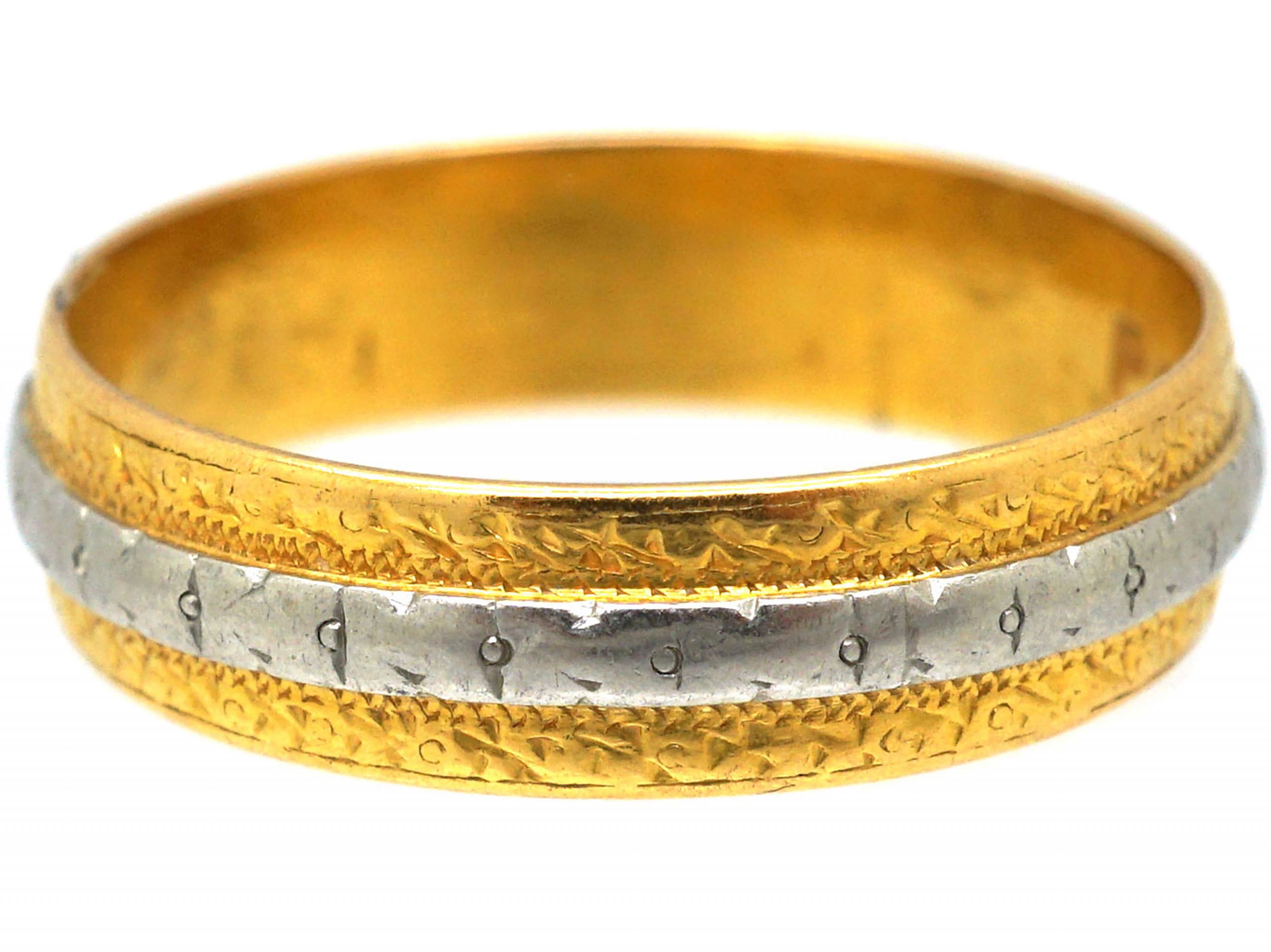 Mid 20th Century 22ct Gold & Platinum Wedding Ring by Charles Green