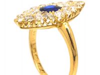 Victorian 18ct Gold Marquise Ring set with a Sapphire & Diamonds