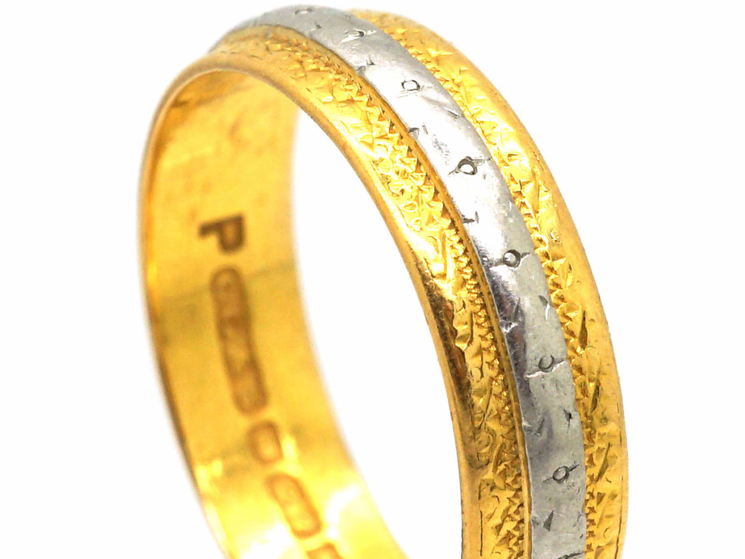 Mid 20th Century 22ct Gold & Platinum Wedding Ring by Charles Green
