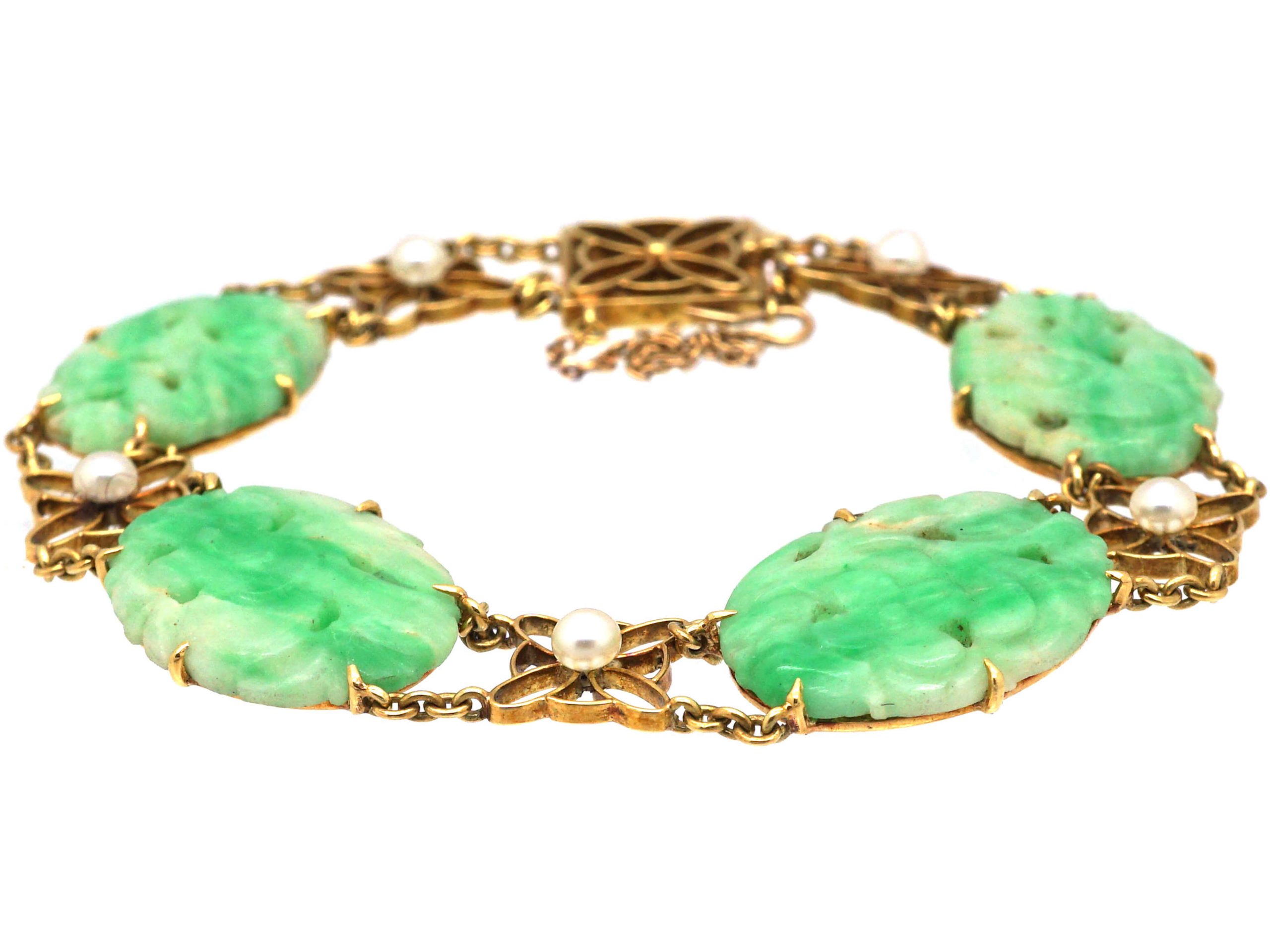 Sj pearl jade bracelet deals