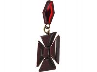 Early 19th Century Large Red Vauxhall Glass Maltese Cross Pendant