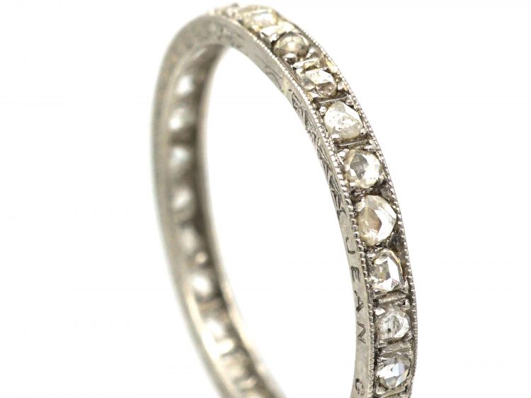 Art Deco Platinum & Rose Diamond Eternity Ring