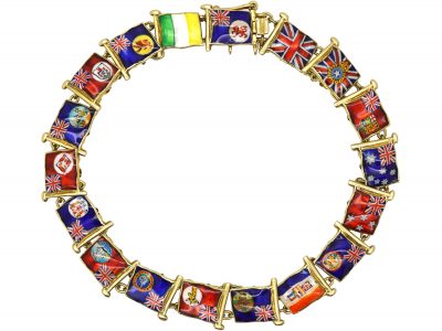 14ct Gold & Enamel Commonwealth Flags Bracelet
